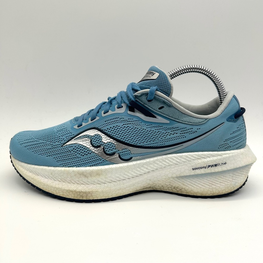 Saucony Triumph 21 Shoes Womens 8.5 Blue Running Sneakers S10881-115 PWRRUN+